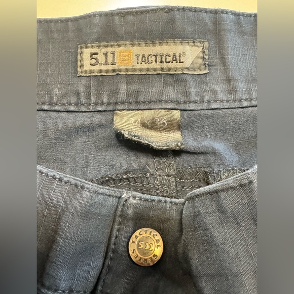 5.11 Tactical Men’s Pants Large 34/36 Blue Cargo Ripstop Reinforced Knee Butt - Picture 5 of 10